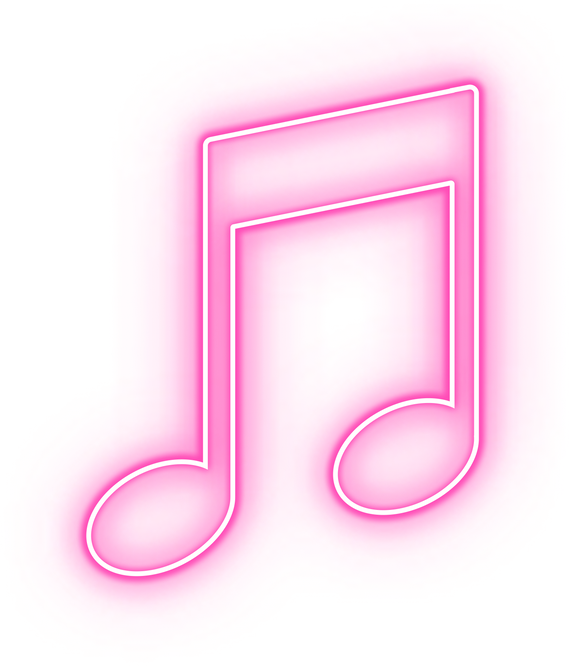 neon music note symbol